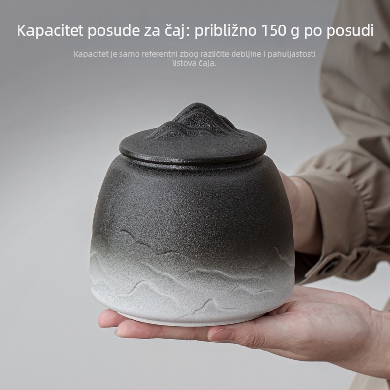 Keramička posuda za čaj u kineskom stilu, vrhunska kvaliteta, velika kapacitet, hermetički zatvorena, 2026 novi model, minimalistički dizajn, reljefni krajinski uzorak