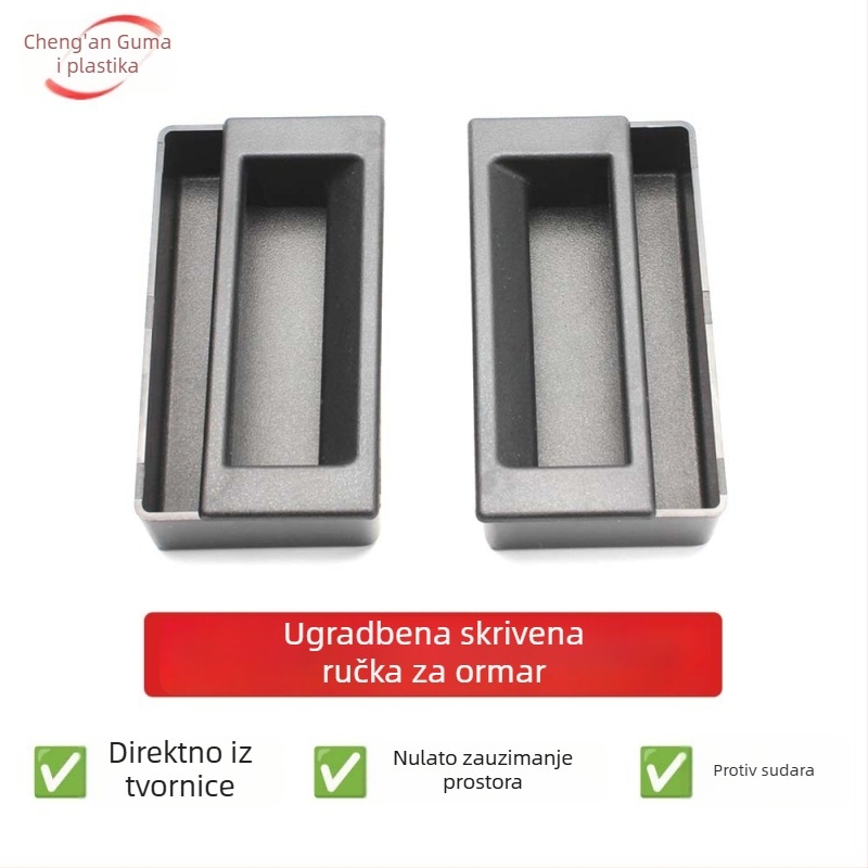 Southco P1 plastična skrivena ručka za kućišta i električne ormariće, crna