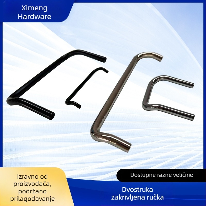 Dvostruko zakrivljena U-oblik ručka za CNC tokaricu, aluminijska legura, eloksirano, ručka za šasiju