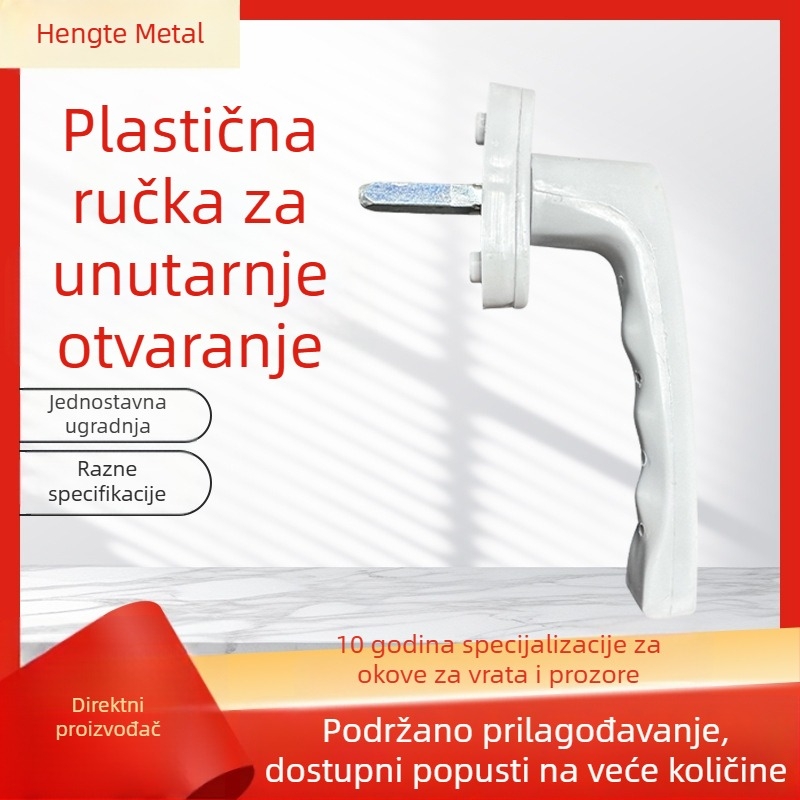 Plastično-čelična kvaka za vrata s okretom ručke, univerzalni dodatak za kvake za vrata i prozore, unutarnje otvaranje putem spojnog mehanizma