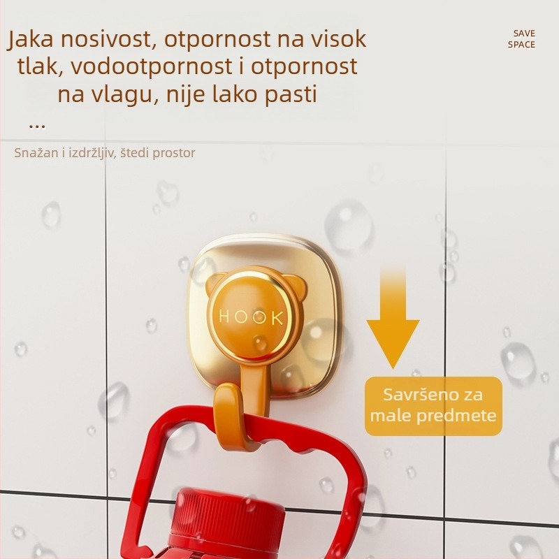 Ljepljiva kuka bez bušenja za vrata i zidove, snažna nosivost, kuhinja i kupaonica, vješalica za ruksak