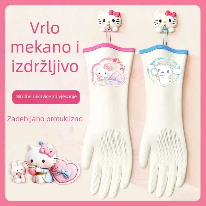 Nitril rukavice za pranje posuđa, kuhinja, izdržljive, kućno čišćenje i pranje rublja, vodootporne, prehrambene kvalitete
