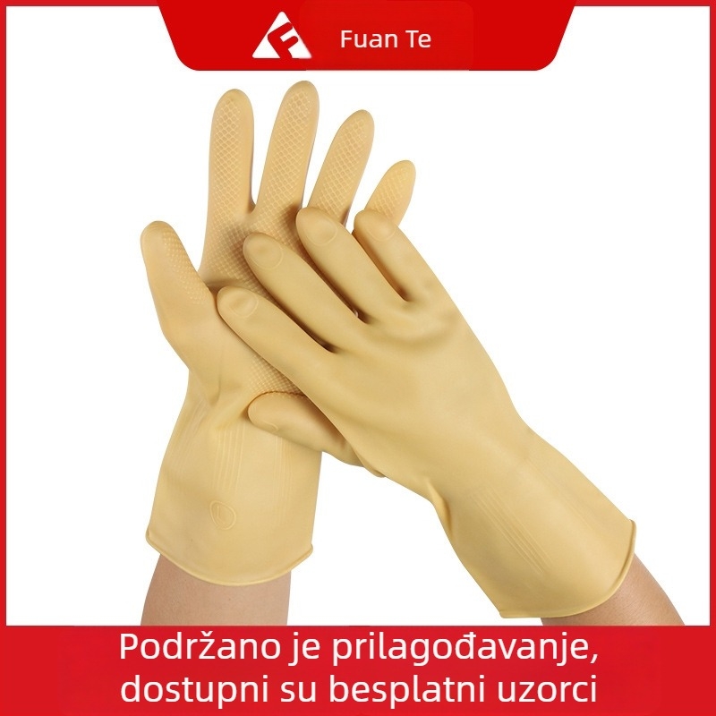 Prilagođene latex rukavice za kućne poslove, kuhinju i pranje posuđa, vodootporne, produžene, protuklizne, otporne na habanje, ojačane