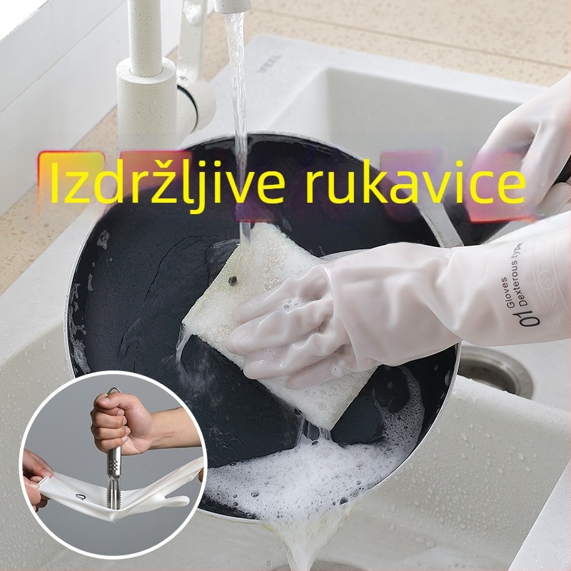 Prozirne PVC rukavice za pranje posuđa za žene, protuklizne, izdržljive, tanke, vodootporne kuhinjske rukavice