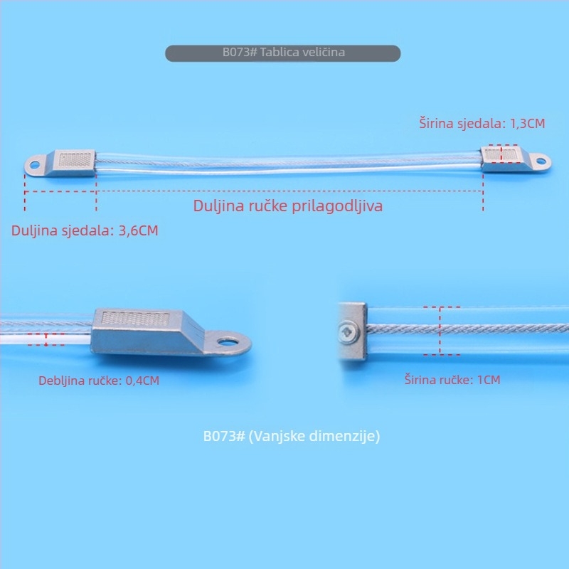 Drška torbe za prijenosno računalo i poslovnu torbu — čelično užad, prozirna PVC mekana ručka
