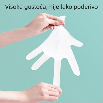 Jednokratne rukavice, 100 komada, debele i izdržljive, za ljepotu i frizuru, njegu kućnih ljubimaca, kućno pranje posuđa, vodootporne i otporne na ulje.