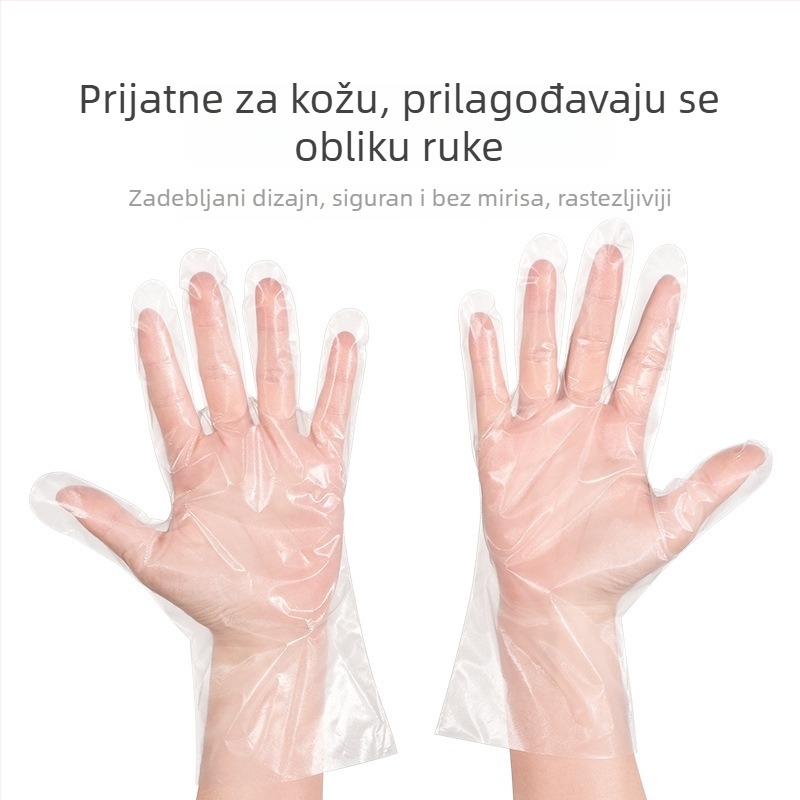 Jednokratne rukavice, 100 komada, debele i izdržljive, za ljepotu i frizuru, njegu kućnih ljubimaca, kućno pranje posuđa, vodootporne i otporne na ulje.