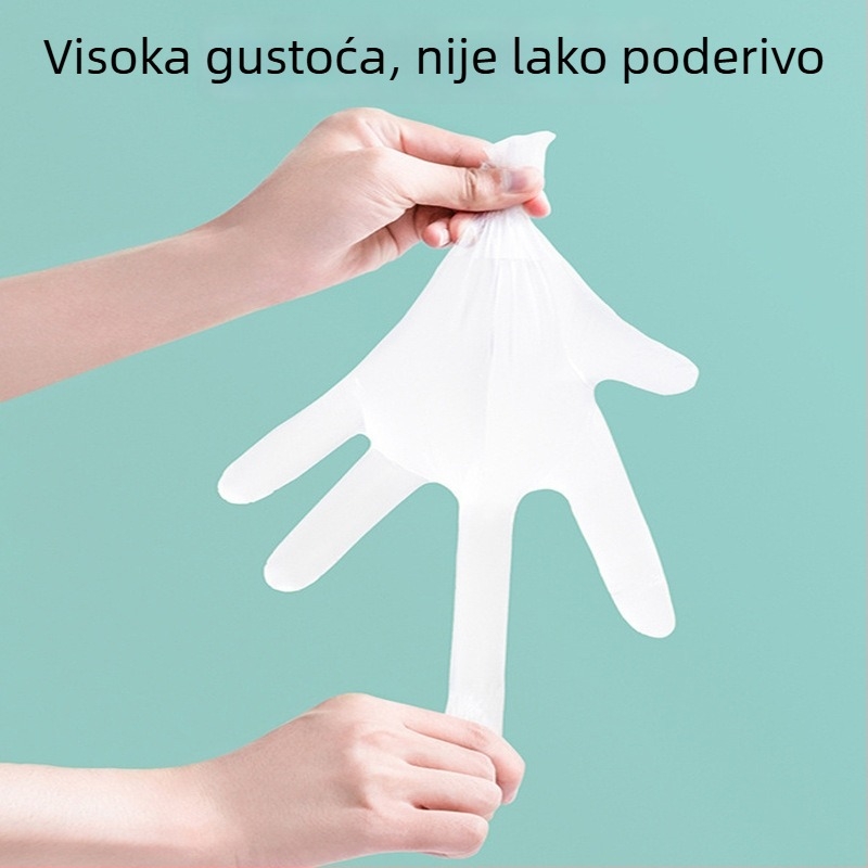 Jednokratne rukavice, 100 komada, debele i izdržljive, za ljepotu i frizuru, njegu kućnih ljubimaca, kućno pranje posuđa, vodootporne i otporne na ulje.