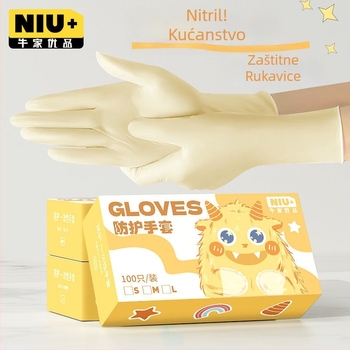 Jednokratne rukavice PVC/Nitril, prehrambene kvalitete, elastične, kompatibilne s dodirnim zaslonom, vodootporne, za kuhinju i dom.