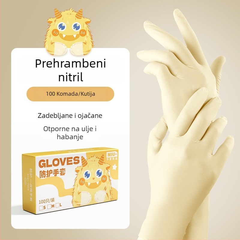 Jednokratne rukavice PVC/Nitril, prehrambene kvalitete, elastične, kompatibilne s dodirnim zaslonom, vodootporne, za kuhinju i dom.