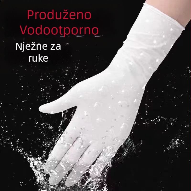 Starlight jednokratne nitrilne rukavice, 12 inča, otporne na ulje i vodu, s dugim manžetama, za kućnu upotrebu i kuhinjsko čišćenje.