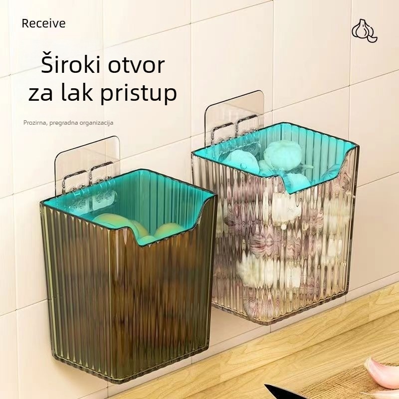 Zidni organizator za pohranu luka, đumbira i češnjaka – viseći koš