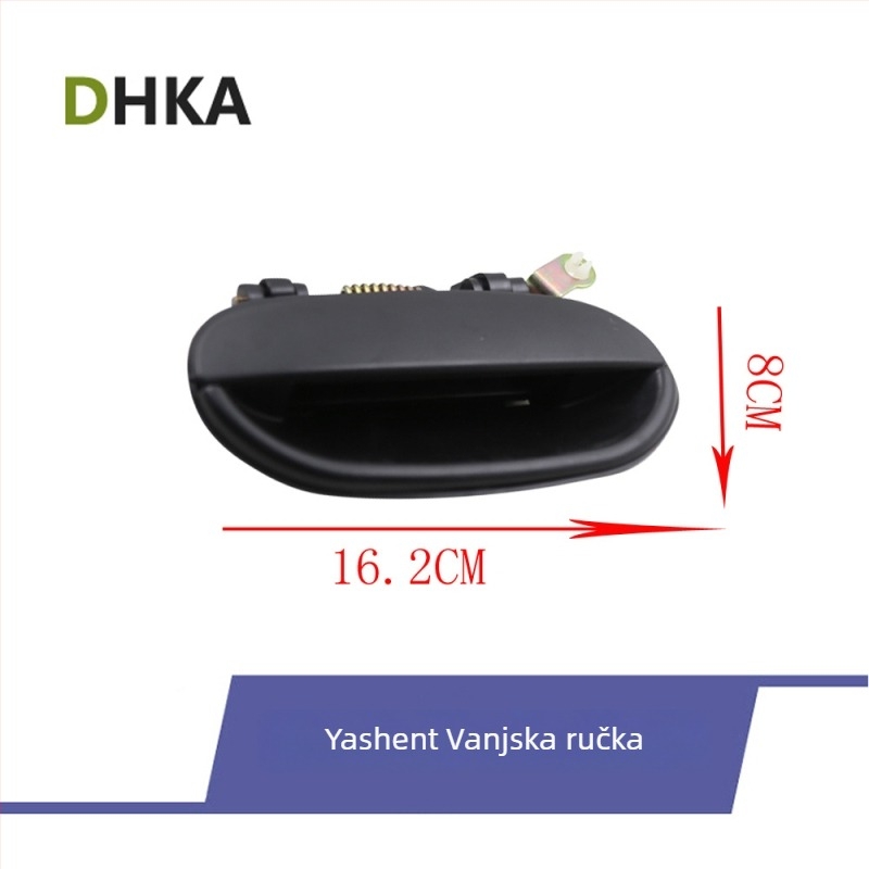 Ručka vrata automobila Hyundai Accent 1995-2000, ABS plastika, crna s niklinim premazom, mat završna obrada, modeli 82650-22000, 82660-22000, 83650-22000, 83660-22000; prilagodljivo procesiranje