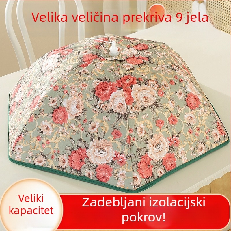 Nova velika kućna izolirana poklopac za hranu, sklopiva za ostatke, otporna na prašinu