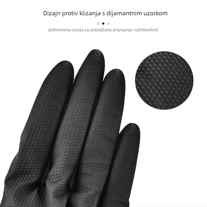 Crne nitrilne rukavice debljine 8 mil, s dijamantnim uzorkom, za kućnu upotrebu i industrijsko održavanje