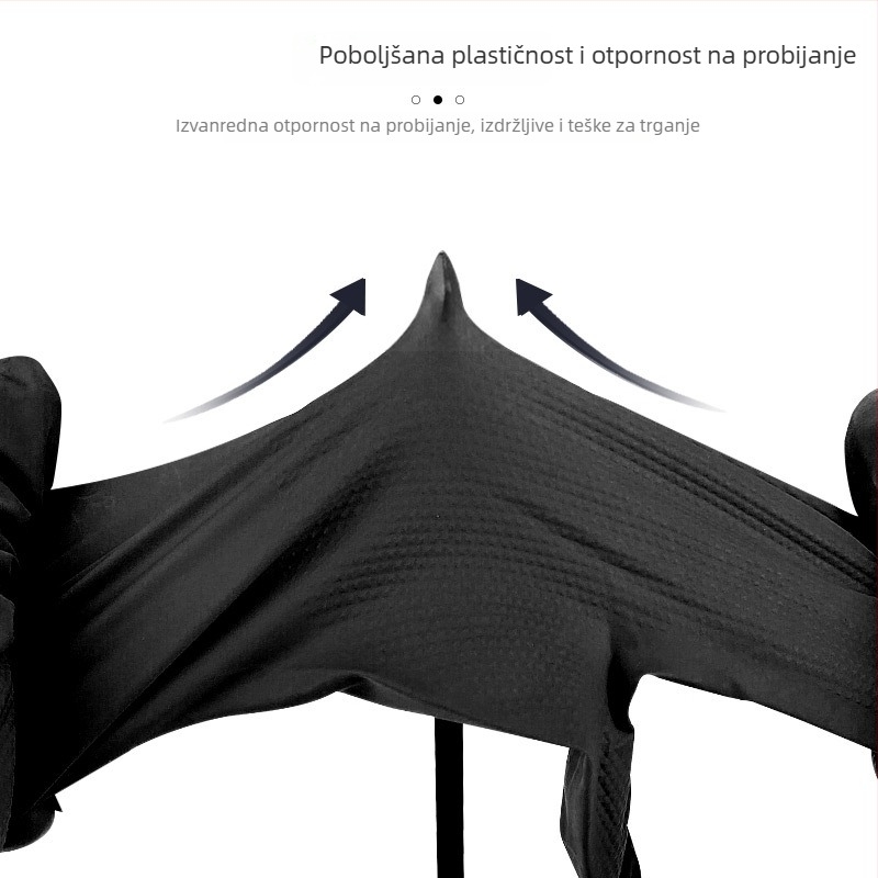 Crne nitrilne rukavice debljine 8 mil, s dijamantnim uzorkom, za kućnu upotrebu i industrijsko održavanje