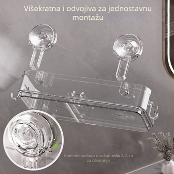 Kuhinjski organizator s usisnim držačima za skladištenje luka, đumbira, češnjaka i povrća, zidni bez bušenja, velika kapaciteta