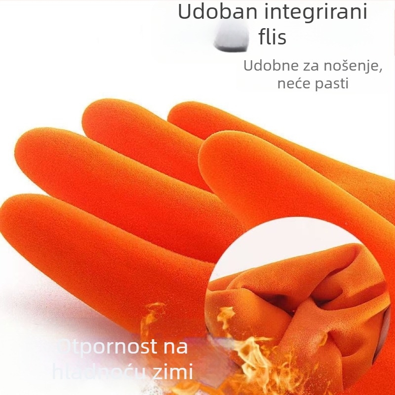 Eternal latex rukavice s flokiranom unutarnjom podlogom za pranje suđa, model ZR-45, zima