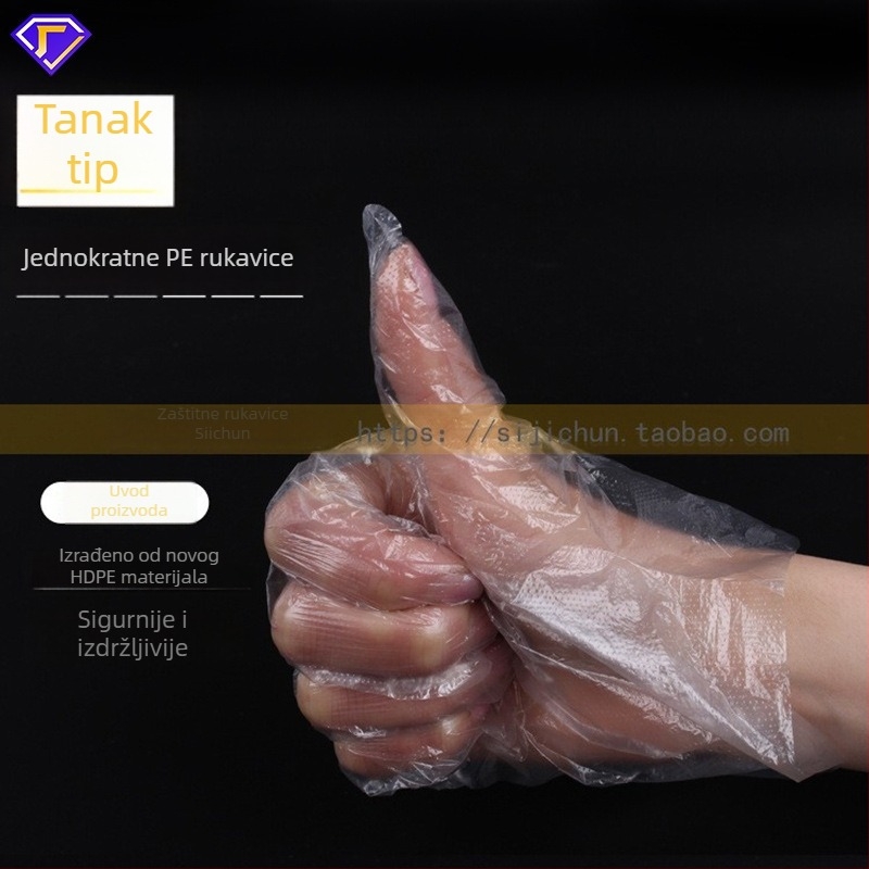 Jednokratne PE rukavice, prozirne plastične rukavice, za catering, ojačane