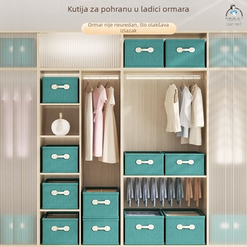 Kutija za skladištenje odjeće, velikog kapaciteta, sklopiva, bez poklopca, za spavaću sobu.