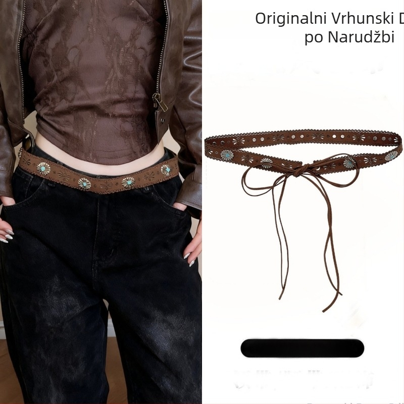 Etno-stil retro prorezani pojas s resicama, dodatak za haljinu