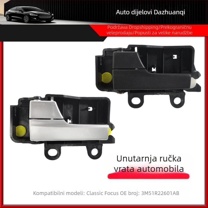 Ford Focus Classic unutarnja ručka za vrata – lijeva i desna, prednja i stražnja, plastika, elektroplirano srebro/crna