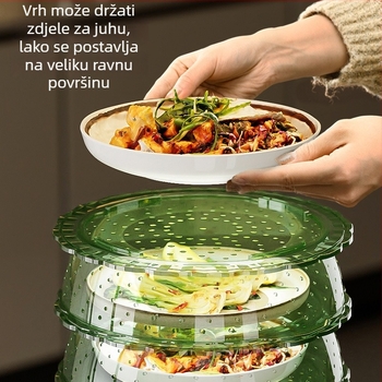 Prozirni poklopac za povrće s višeslojnom skladišnom stanicom, čuva svježinu, zaštita od prašine i insekata, višenamjenski kućni predmet