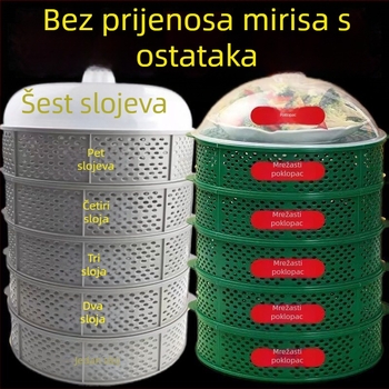 Prozračni rešetkasti poklop za zdjelu – višeslojna zaštita za ostatke hrane, ljetna zaštita od muha i insekata, kućna upotreba