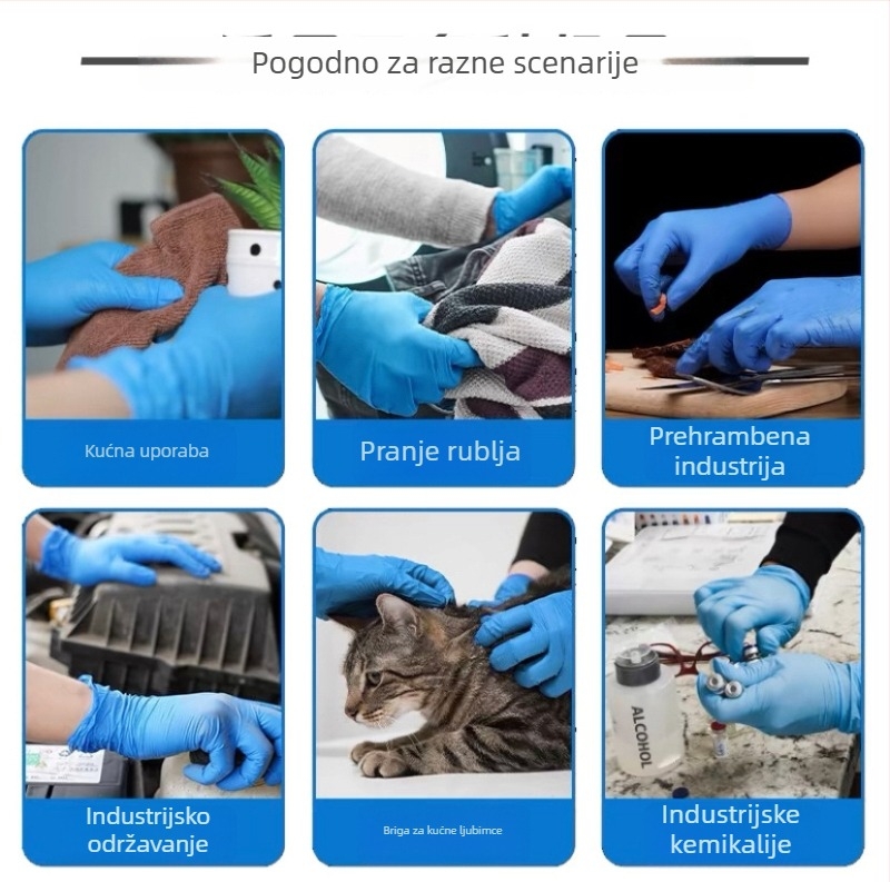 Xingyu jednokratne nitril rukavice BDL-350, vodootporne za njegu ljepote, kućno čišćenje i industrijsku zaštitu