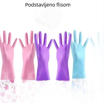 Vodootporne kućne rukavice s flis podstavom, duge i debele za zimsko pranje posuđa