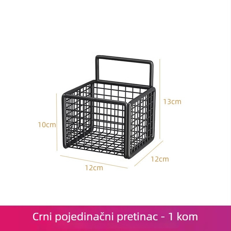 Zidni stalak za luk, đumbir i češnjak – kuhinjski stalak za začine i košara za skladištenje