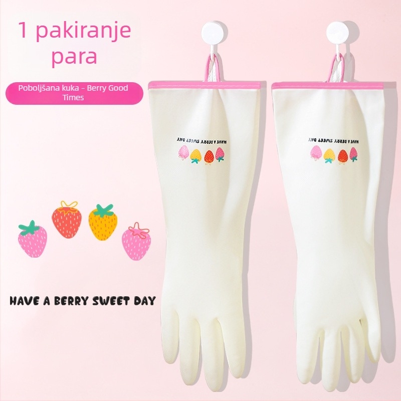 Nitrilne kućanske rukavice za kuhinju i čišćenje, rukavice za pranje posuđa, zimski debeli fleece podstavljene, produžene vodootporne zaštitne rukavice