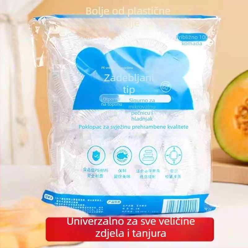 Jednokratne folije za očuvanje hrane u kuhinji, debeli rub s elastičnim krajem za tanjure i zdjele