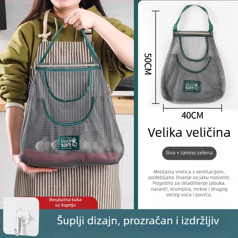 Zidni organizator za skladištenje luka, đumbira i češnjaka