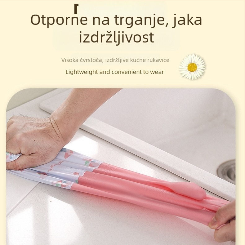 Rukavice za pranje posuđa, otporne na ulje, debele, za kućanske poslove, kuhinju, čišćenje poda i pranje rublja, šarene