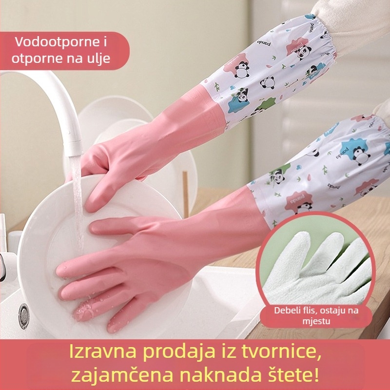 Rukavice za pranje posuđa, otporne na ulje, debele, za kućanske poslove, kuhinju, čišćenje poda i pranje rublja, šarene