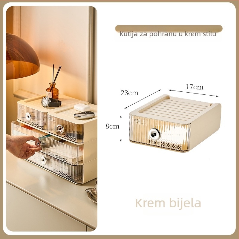 DIY stolni organizator za kozmetiku s ladicama – velika kapaciteta, višeslojni, može se slagati