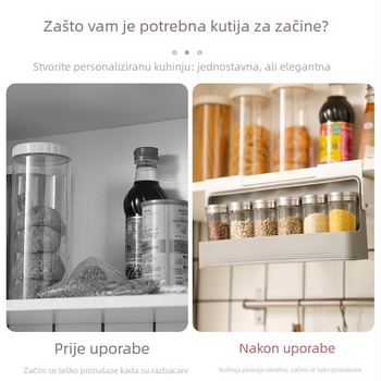 Viseći držač bočica sa začinima za kuhinju bez bušenja