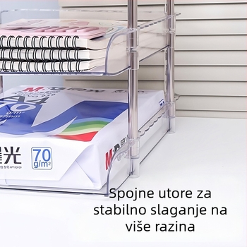 Plastični stolni organizator za knjige i dokumente, višeslojni, za uredske potrebe i učenike