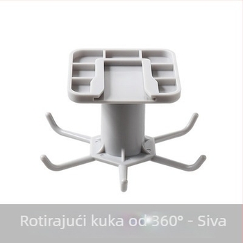 Kuka za kuhinju s 6 kandži za žlice i spatule, zidni okretni organizator za male dijelove