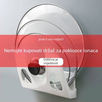 Zidni držač za poklopce i daske za rezanje, bez bušenja, višenamjenski organizator s odvodom