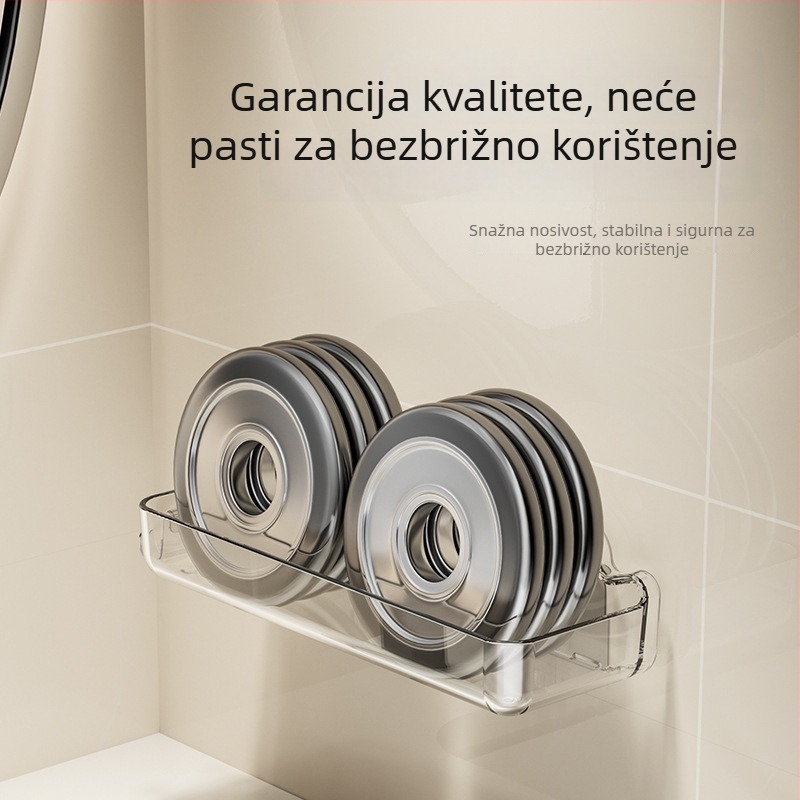 Prozirna zidna polica za kupaonicu za kozmetiku, bez bušenja