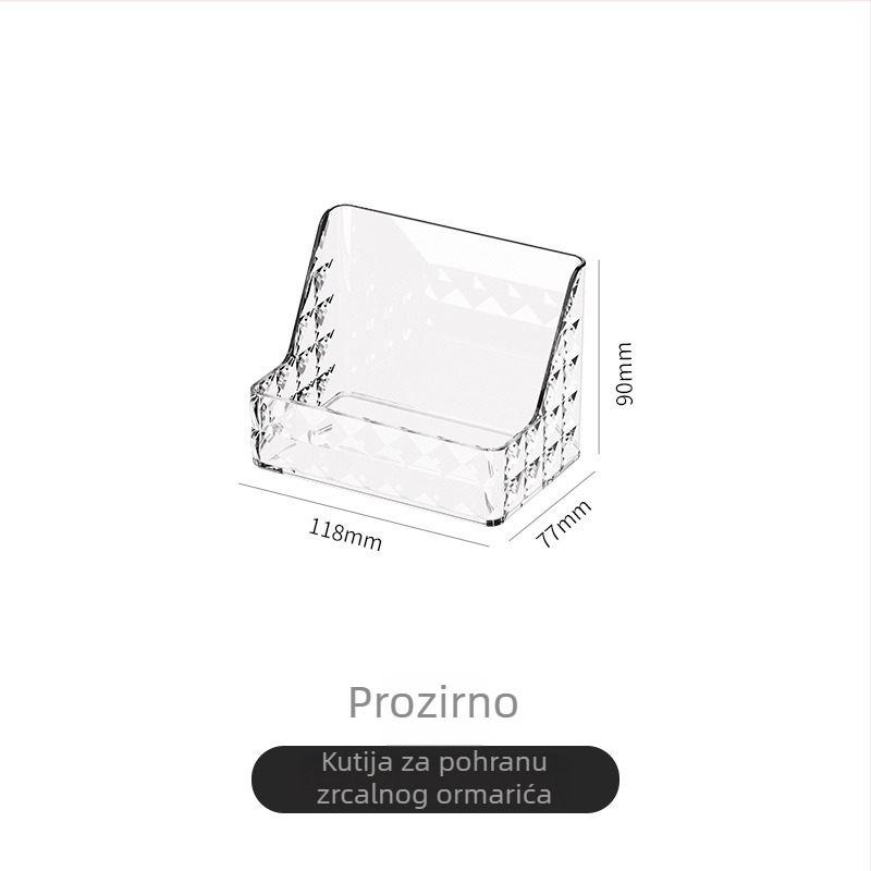 Zidni ogledalo-ormarić s dijamantnim uzorkom, bez bušenja, za kozmetiku i ruževe u kupaonici