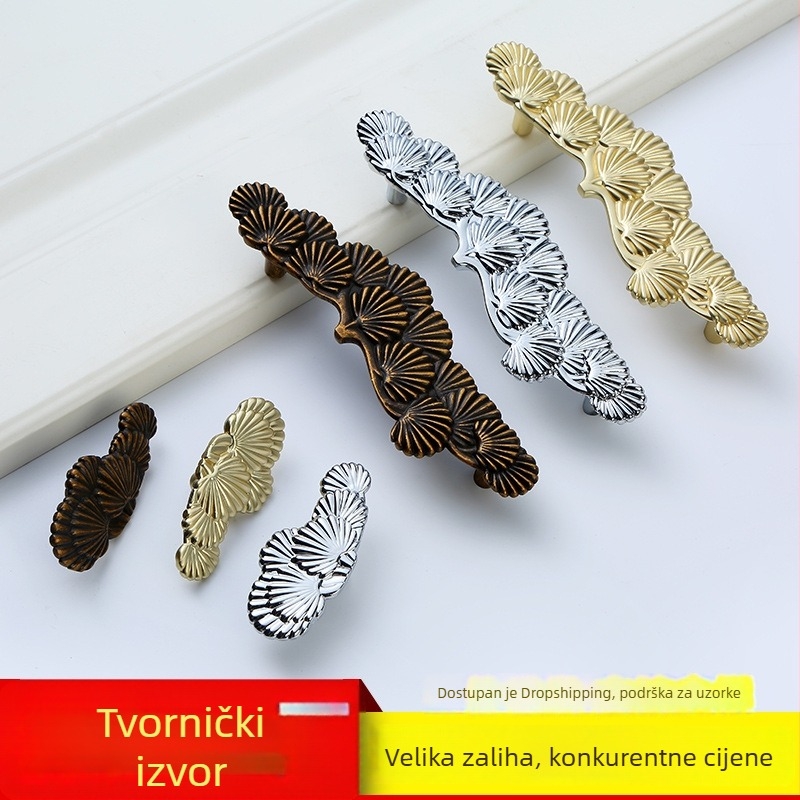 Ručka od cinkovog legura, novi kineski stil, dizajn Welcoming Pine, s jednim otvorom za ugradnju, za vrata ormarića, TV ormariće, vinske ormariće i garderobe.