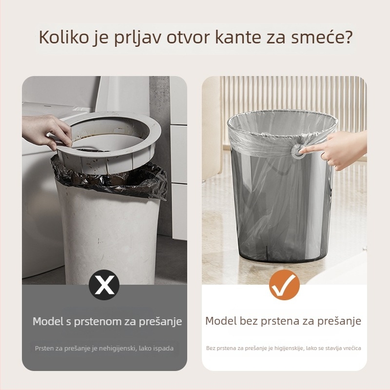 Grass Bean lagani luksuzni stolni koš za smeće, proziran koš za papir u obliku bure, 12 L