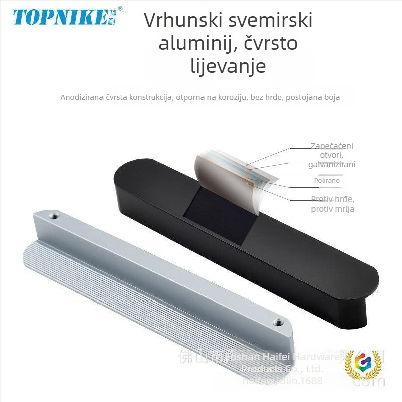 Minimalističke ručke za vrata i ladice ormarića — L-oblike ručki za garderobu i noćni ormarić, bijela aluminijska legura