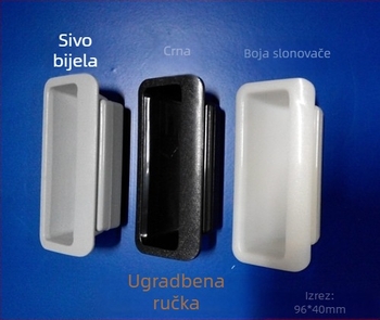 Ugrađena ABS plastična ručka za vrata ormarića, kutije alata i ladice – siva i bijela