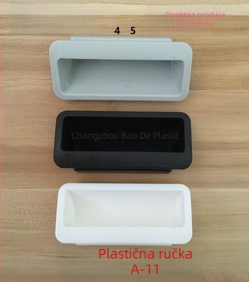 Ugrađena ABS plastična ručka za vrata ormarića, kutije alata i ladice – siva i bijela