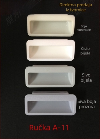 Ugrađena ABS plastična ručka za vrata ormarića, kutije alata i ladice – siva i bijela