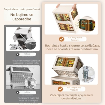 3-stupanjski plastični mobilni regal za pohranu, dnevni boravak i kuhinja — prijenosni kolica za odjeću i sitnice